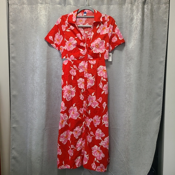 Old Navy Dresses & Skirts - Old Navy Cutout Midi Shirt‎ Dress NEW
